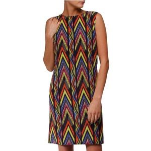 M Missoni Sleeveless Zigzag Tribal-Print Dress, Size 4